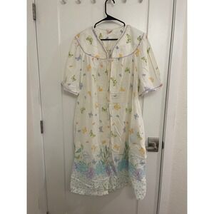 Vintage Butterfly Cottagecore House Coat GrandmaCore Sleepwear Pajama Dress